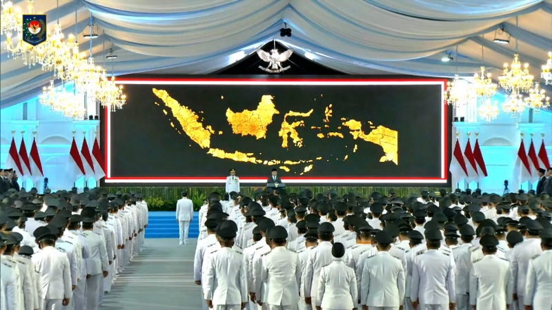 Presiden Prabowo Subianto melantik kepala daerah di Istana Merdeka Jakarta