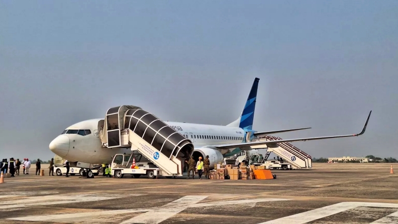 Garuda Indonesia Dukung Pengiriman Bantuan ke Myanmar