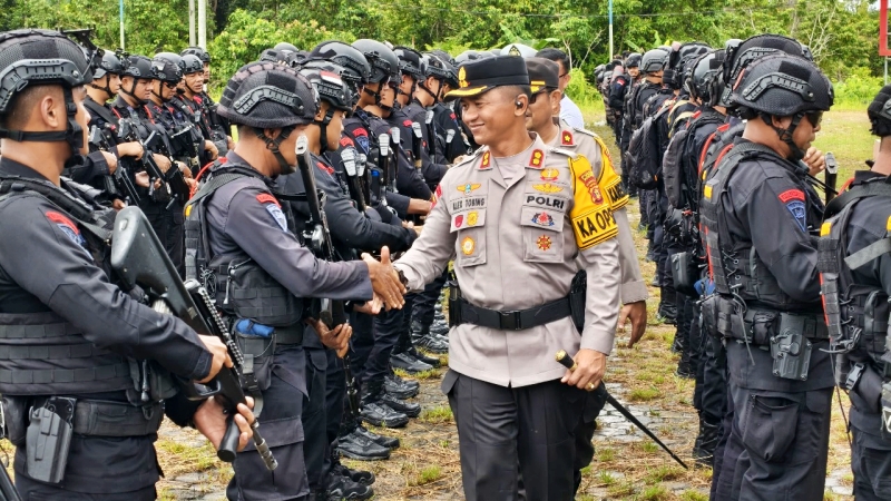 Kapolres Bontang Pimpin Apel Usai PSU Kukar Berjalan Aman