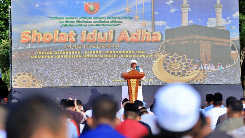 Begini Suasana Salat Iduladha di Makodam VI Mulawarman