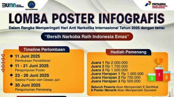 Pertamina dan BNN Balikpapan Gelar Lomba Poster Anti Narkoba