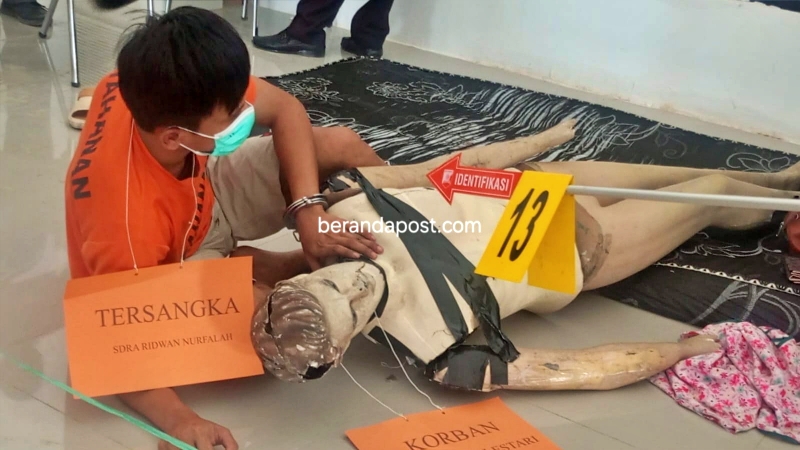 Polres PPU Rekonstruksi Pembunuhan PSK oleh Buruh IKN